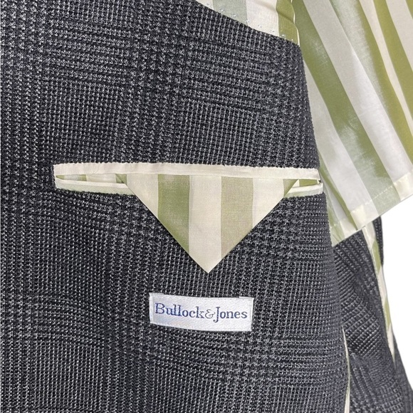 Men’s Charcoal Plaid Bullock & Jones Sport Coat - Size 40R - Picture 4 of 16